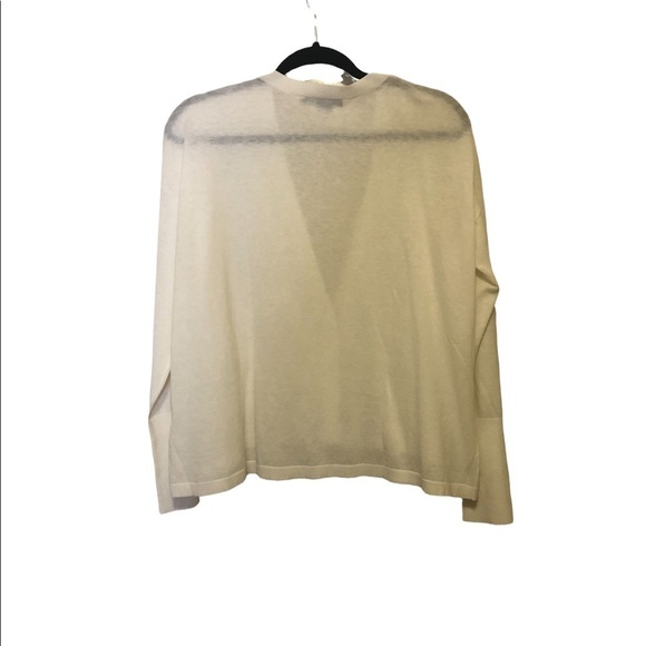 NWOT PENDLETON almost white cream light 3-button v-neck cardigan sweater - Picture 2 of 2